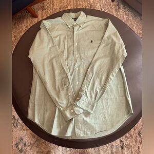 Ralph Lauren Shirt Mens 15 1/2 34/35Green Classic Fit Button Down Long Sleeve
